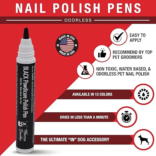 Miniatura 30 de Lápiz de pedicura Warren London Pawdicure, esmalte de uñas para perro, paquete de de 1, Rosado Rosado,Negro -,Oro,Anaranjado Neón,Rosa neón,Púrpura