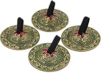 Vista 1 de 2 pares OM Pro Latón Dedos Platillos Zills Belly Dancing Free Bolsa de seda (verde)