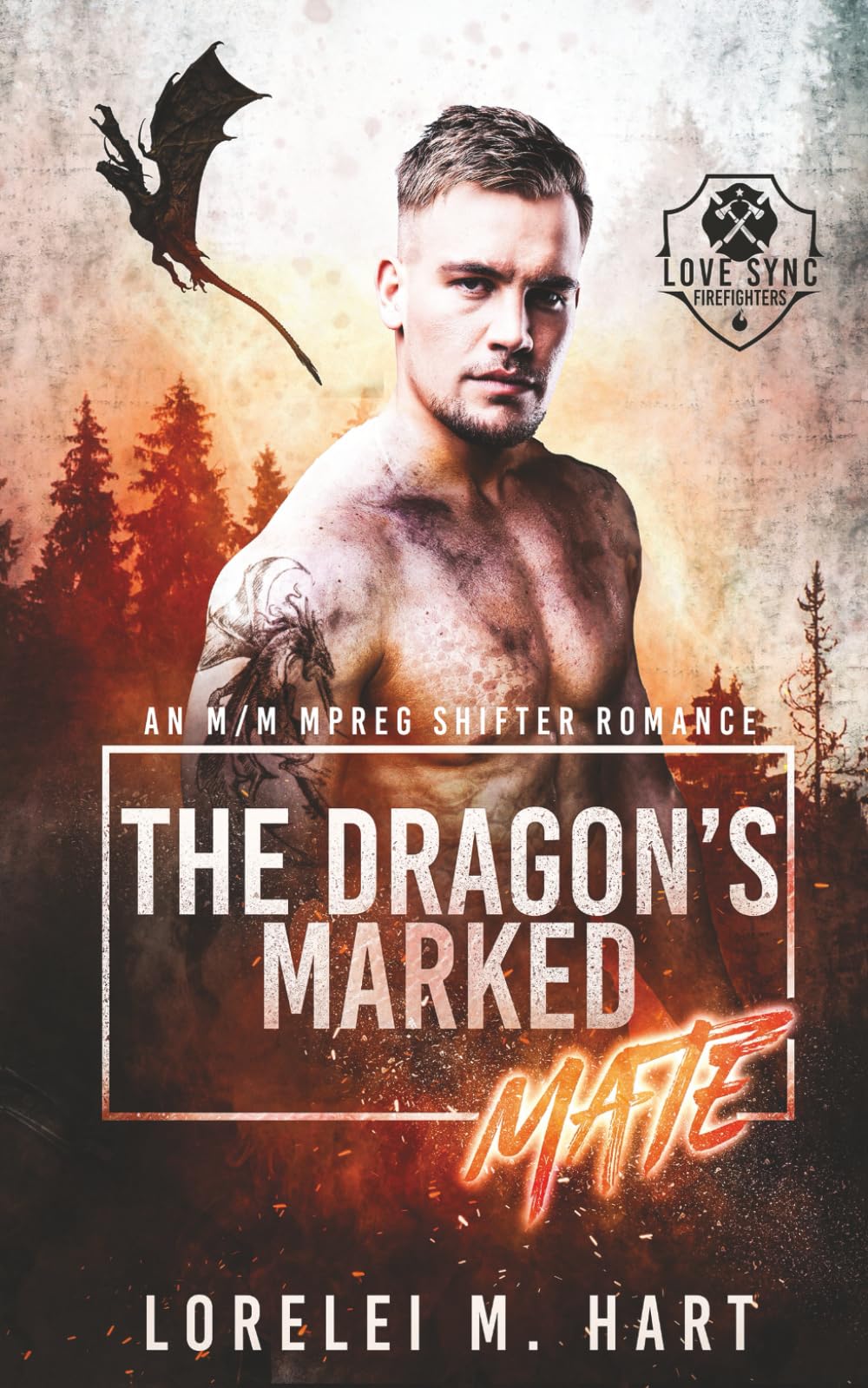 The Dragon's Marked Mate: An M/M Mpreg Shifter Romance (Love Sync Firefighters)