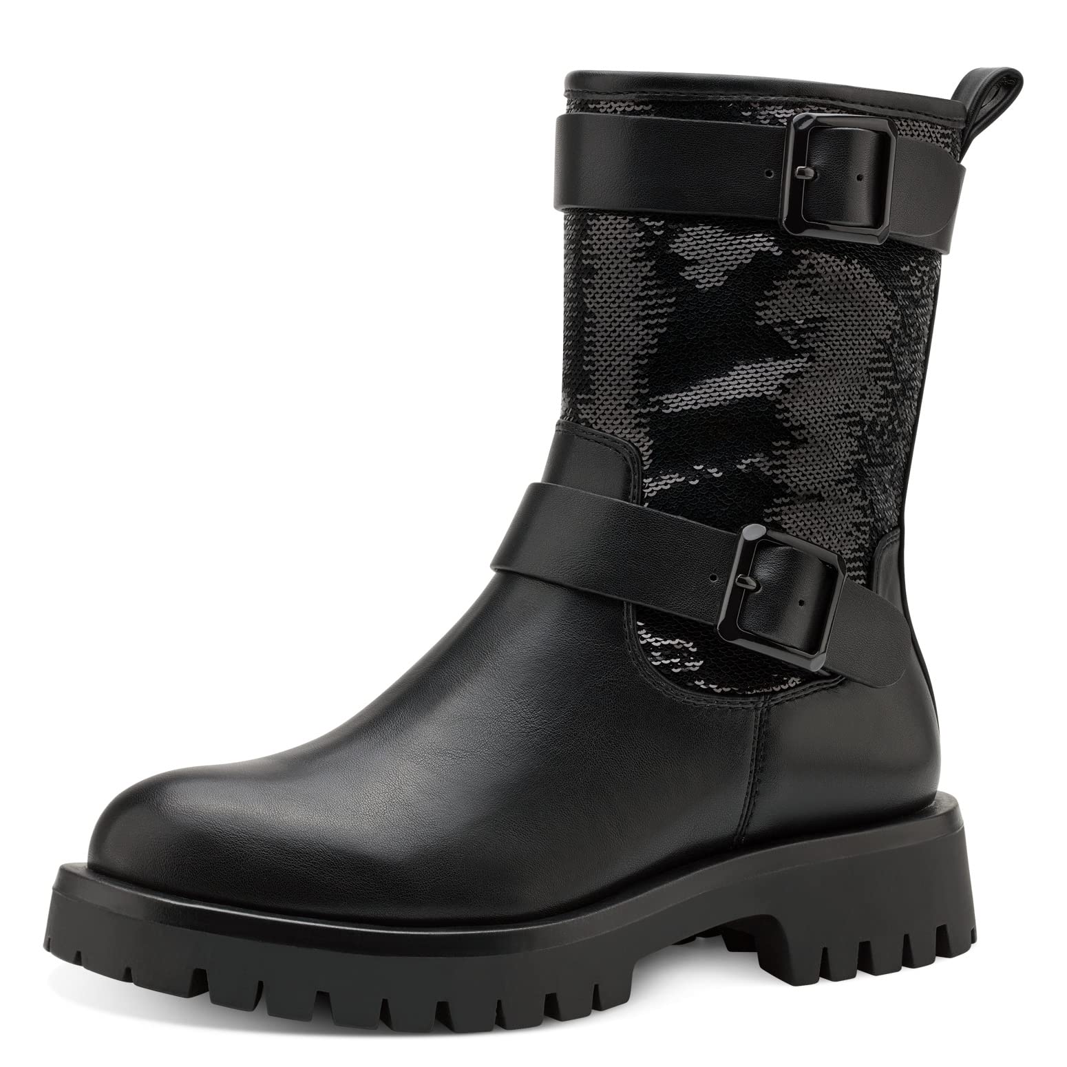Tamaris Women Biker Boots, Ladies Ankle Boots,TOUCHit-Footbed,Boots,Half Boots,Biker Boot,Flat,Black,37 EU