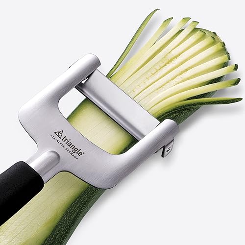 Miniatura 4 de triangle Cortador de juliana de 3 piezas, incluye tres cuchillas intercambiables de acero inoxidable ultra afiladas, crea rebanadas finas a gruesas,