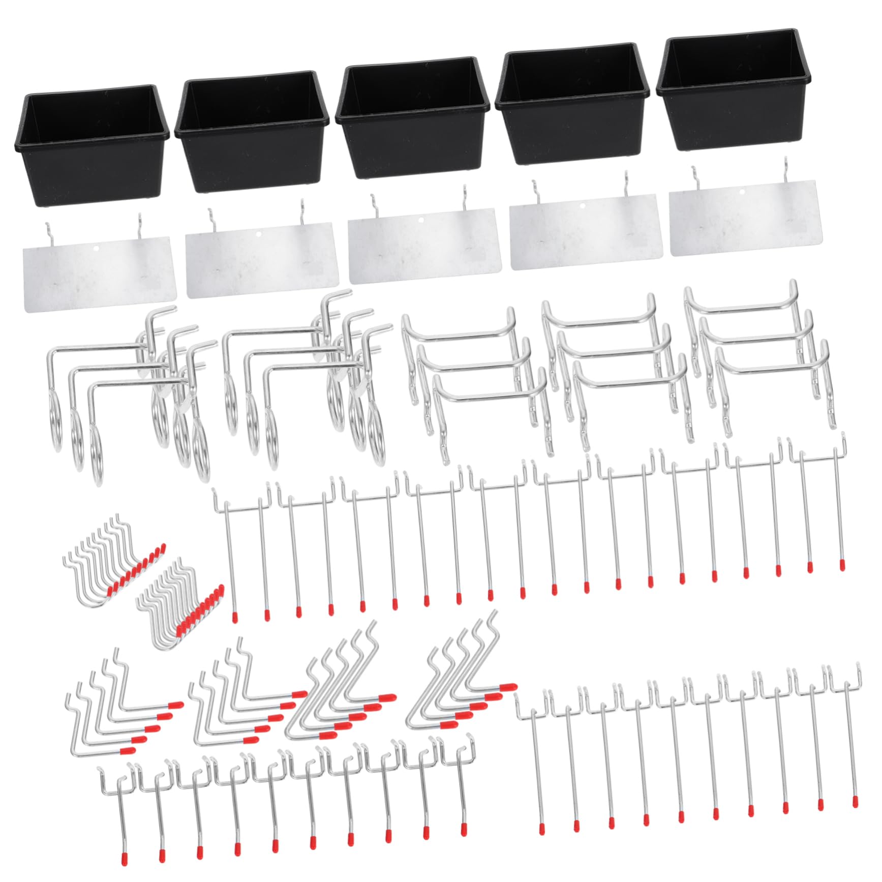 PRETYZOOM 101pcs Hardware Hooks Pegboard Hooks Display Rack Display Shelf for Tools Cables Sports Equipment Grid Wall Bracket