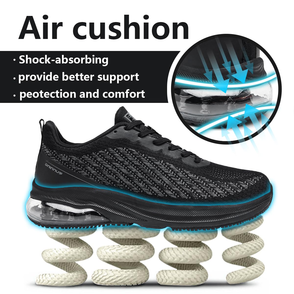 Chaussures de Sport Homme Femme Air Running Baskets Gym Fitness Jogging Walking Tennis Sneakers Respirante et Confortables 36-47 EU