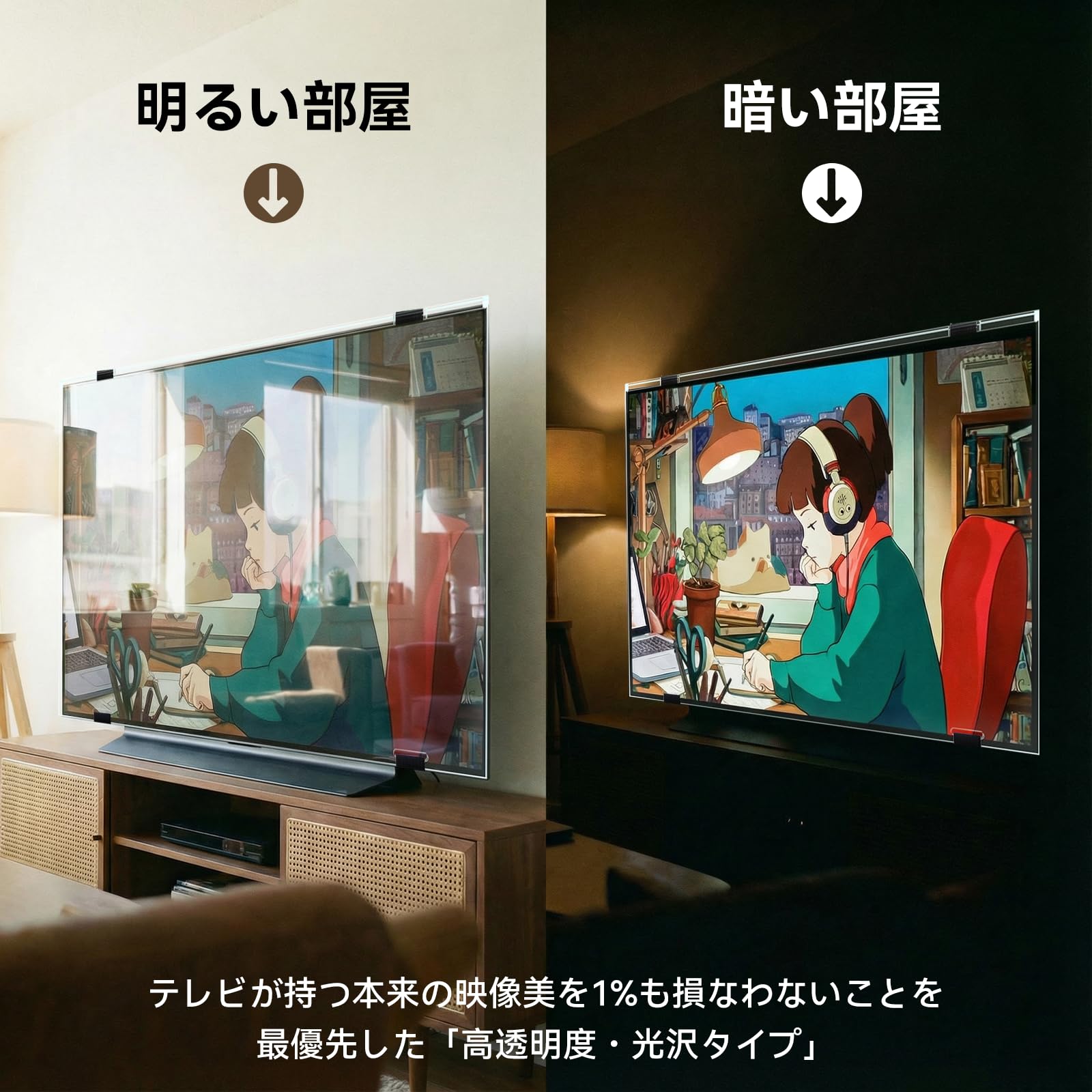 Amazon | 液晶テレビ保護パネル 50インチ 【子供・ペットの衝撃から