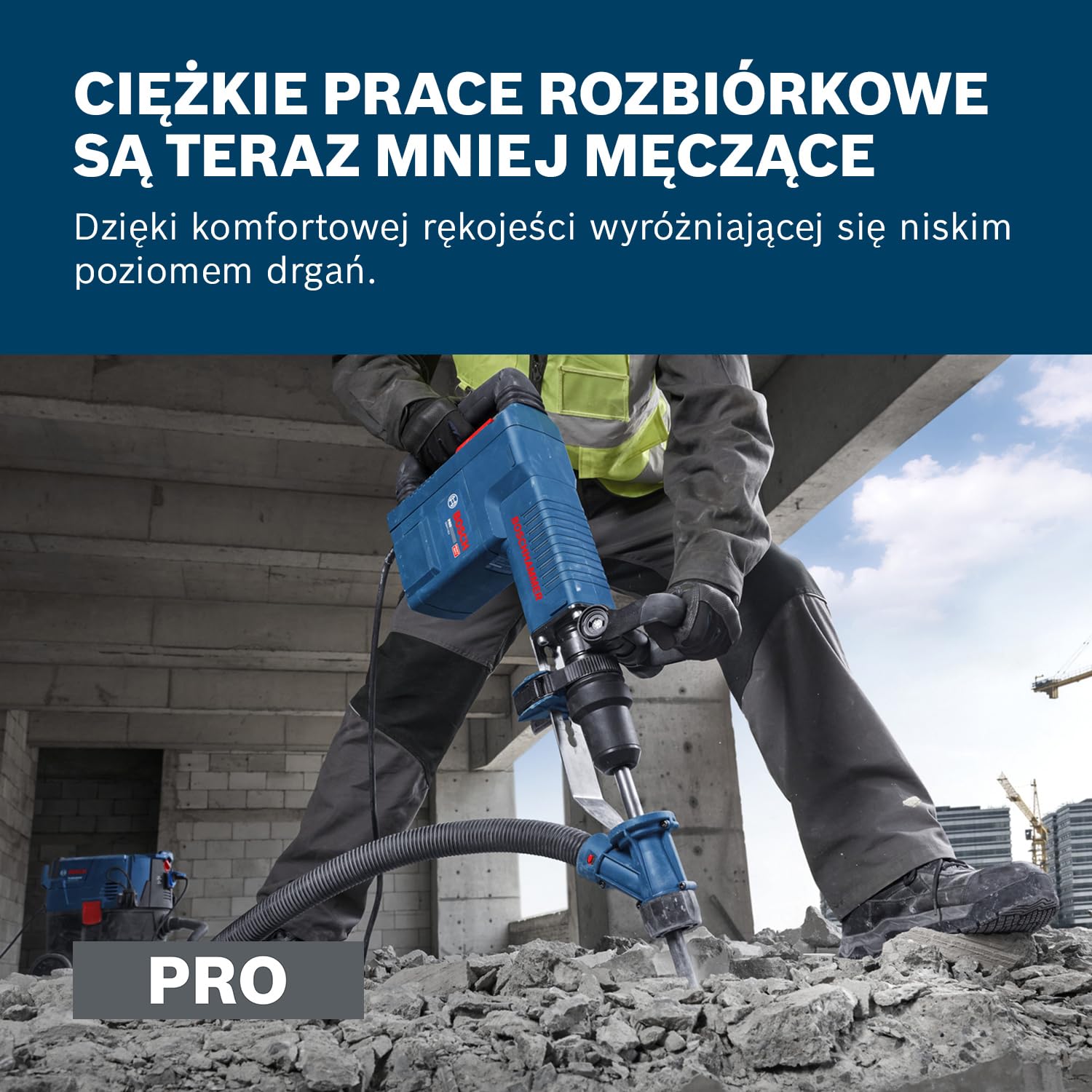 Bosch PRO Sieciowy młot udarowy GSH11EV (dłuto płaskie, walizka)