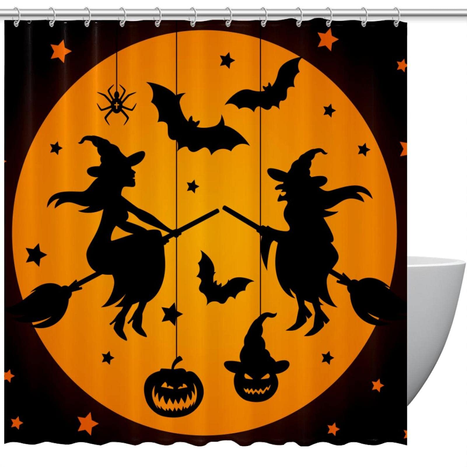 Rideau de douche Halloween coloré 183x183 cm rideau salle de bain étanche