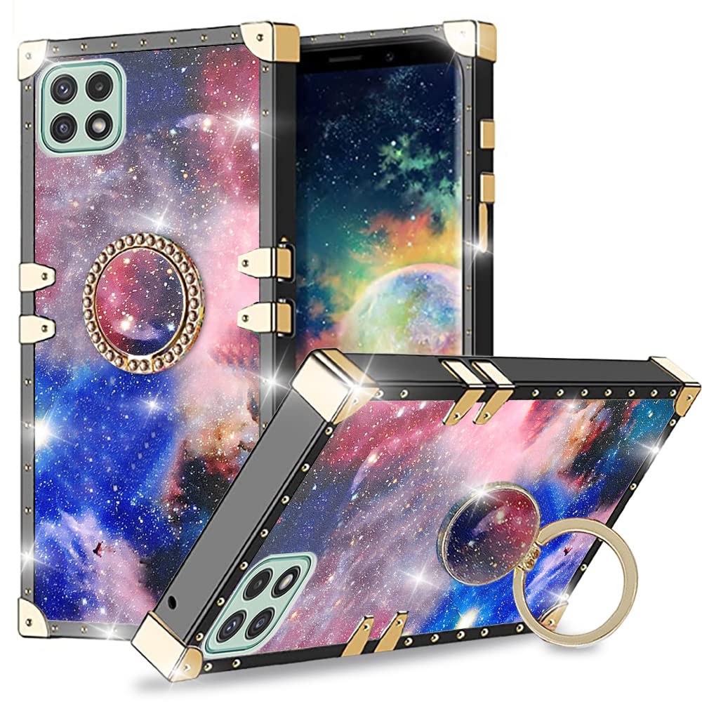 liancang The Boost Celero 5G Mobile Phone case is Square and Retro. The Metal Ring of The Starry Sky Screen Shines Brightly.Fits Boost Celero 5G Case (Space)