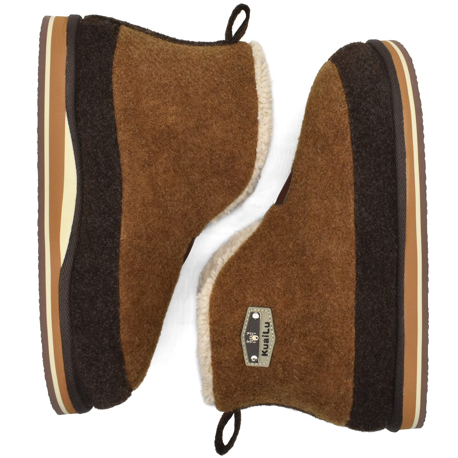 KuaiLu Pantofole Stivaletto Uomo Invernali Babbucce Calde Peluche Pelose Foderata Chiuse Pantofola Stivali Casa Comode Memory Foam Slippers con Indoor outdoor Antiscivolo Suola