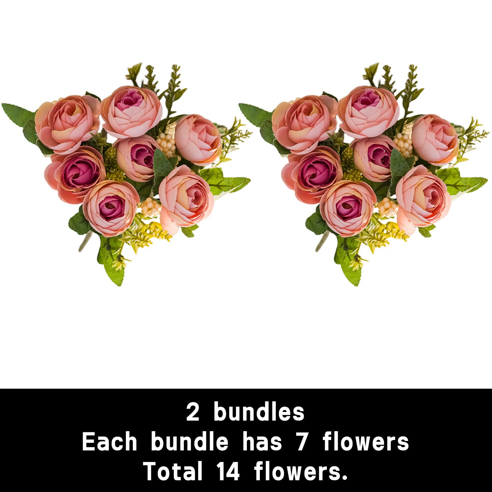 astylishome Artificial Flowers for Decoration Garland Roses Artificial Flowers Fake Silk Rose Flowers Realistic Single Stem Flower Bouquet for Wedding Party Office Home Decor 3501 - Image 2