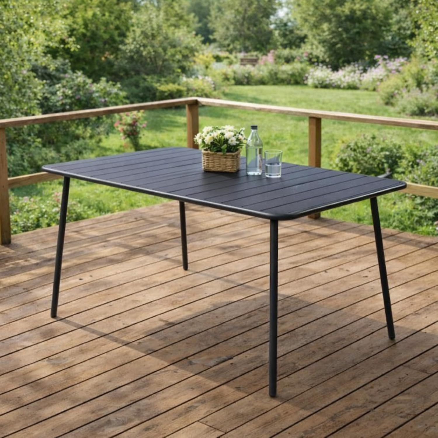 CONCEPT USINE Table de Jardin BERGAME 6 Places Gris 120 cm