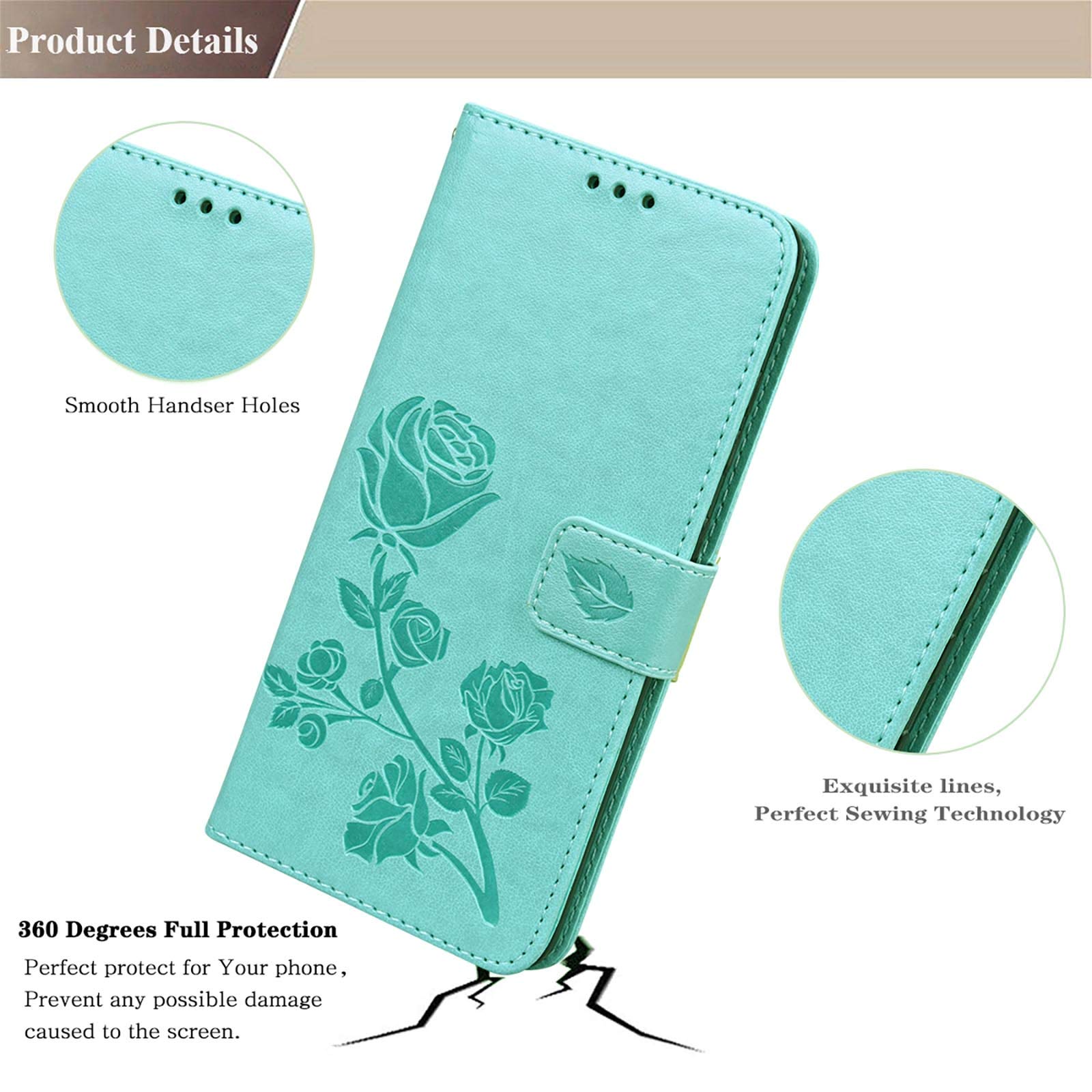 GOKEN Cover per Oppo A79 5G, Custodia Flip TPU/PU Portafoglio Pelle con Stand/Carte Slot, Chiusura Magnetica Goffrata con Motivo Telefono Case