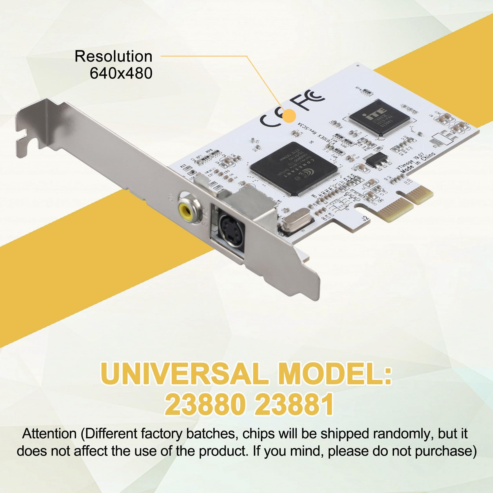 Tarjeta de Expansión PCIE Tarjeta de Captura de Video de Vigilancia PCIE A AV con Resolución HD 640X480 Tarjeta de Captura de Imágenes