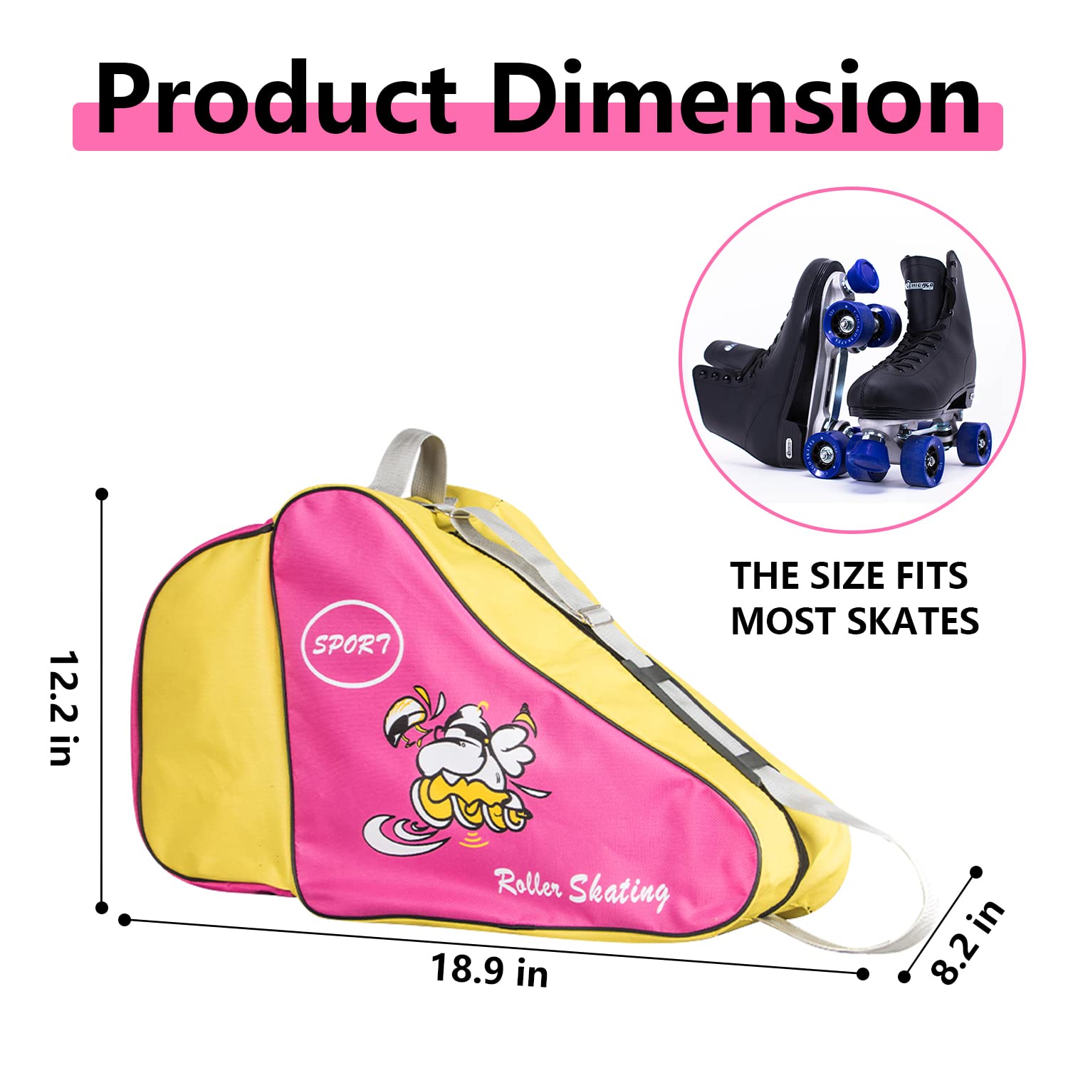 Bolsa de Patinaje con Ruedas, Bolsa de Transporte para Patines, Correa Ajustable, Unisex