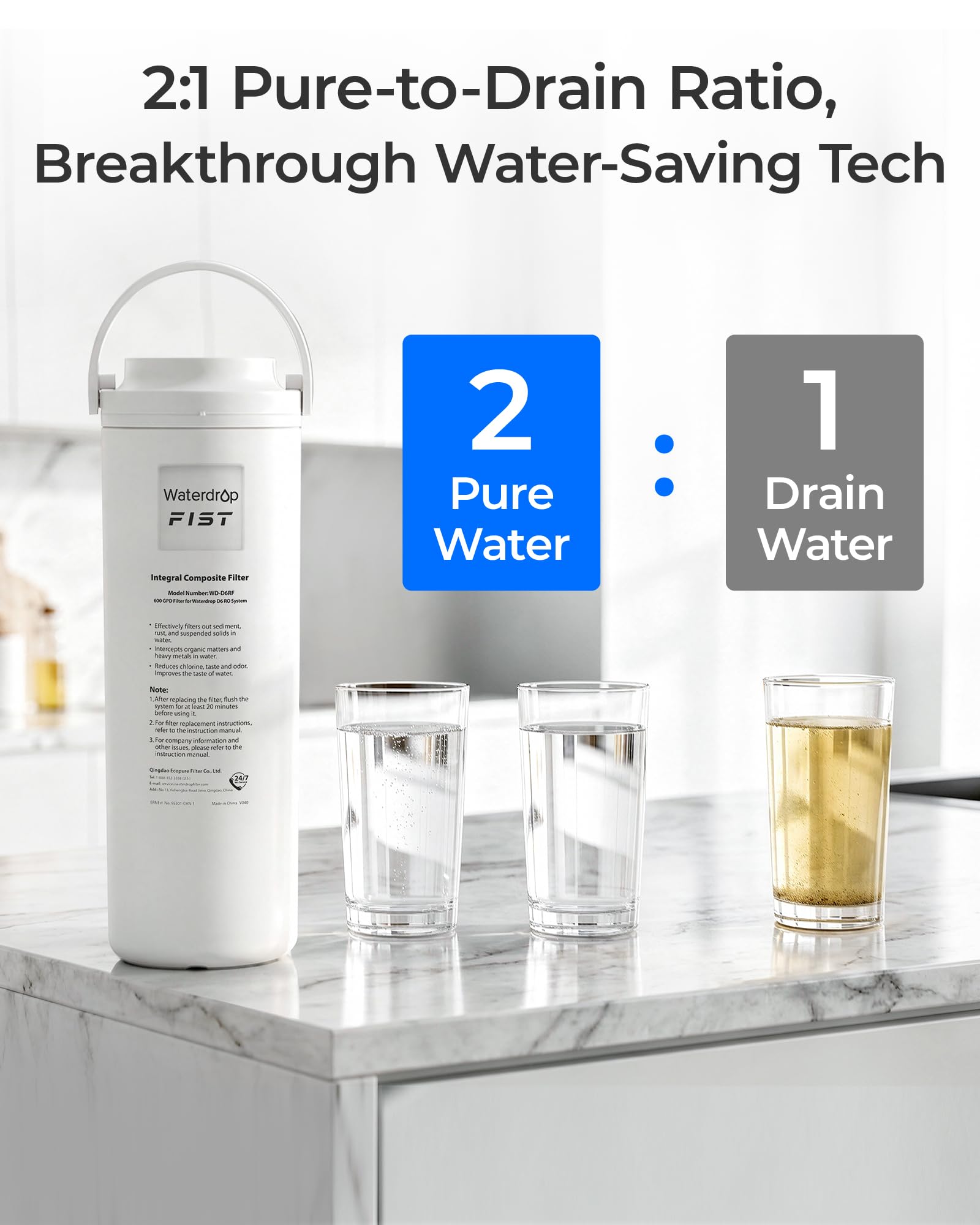 Waterdrop Filter for Tankless RO - PFAS Reduction -6 Waterdrop Filter for Tankless RO - PFAS Reduction -6