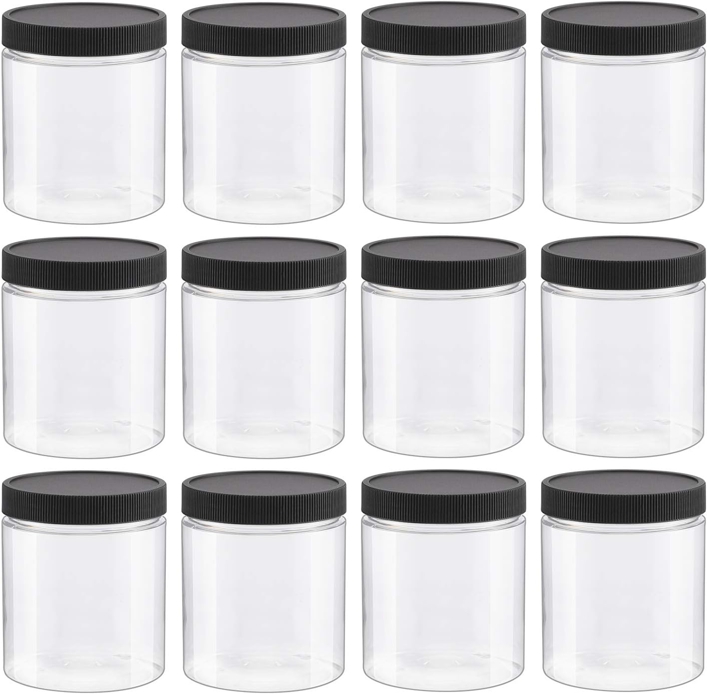12 PCS 8 Oz Clear Empty Slime Storage Containers, Slime Jars with Lids - BPA Free