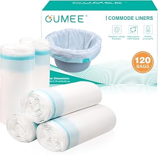 120 Disposable Commode Liners for Bedside Commode, Beside Commode Liners