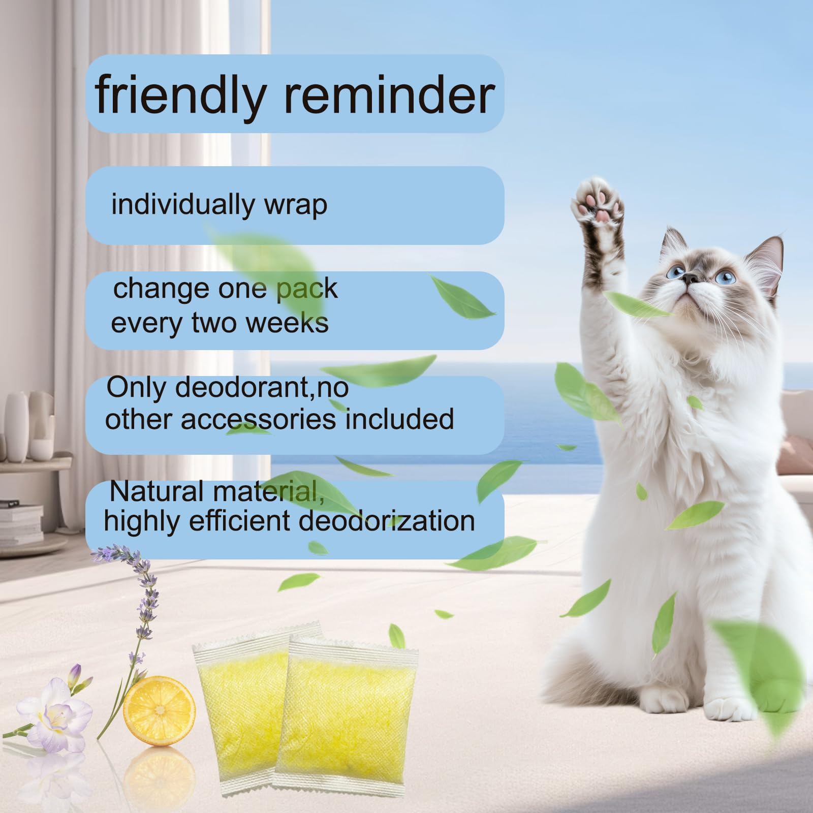 10 PCS Cat Litter Deodorizer Refills Compatible with Whisker OdorTrap Pod,Odor Remover Refills for Litter-Robot 4 Waste Bags & Litter-Robot 3, Litter Box Odor Eliminator (Lemon*5+Lavender*5) - image 7