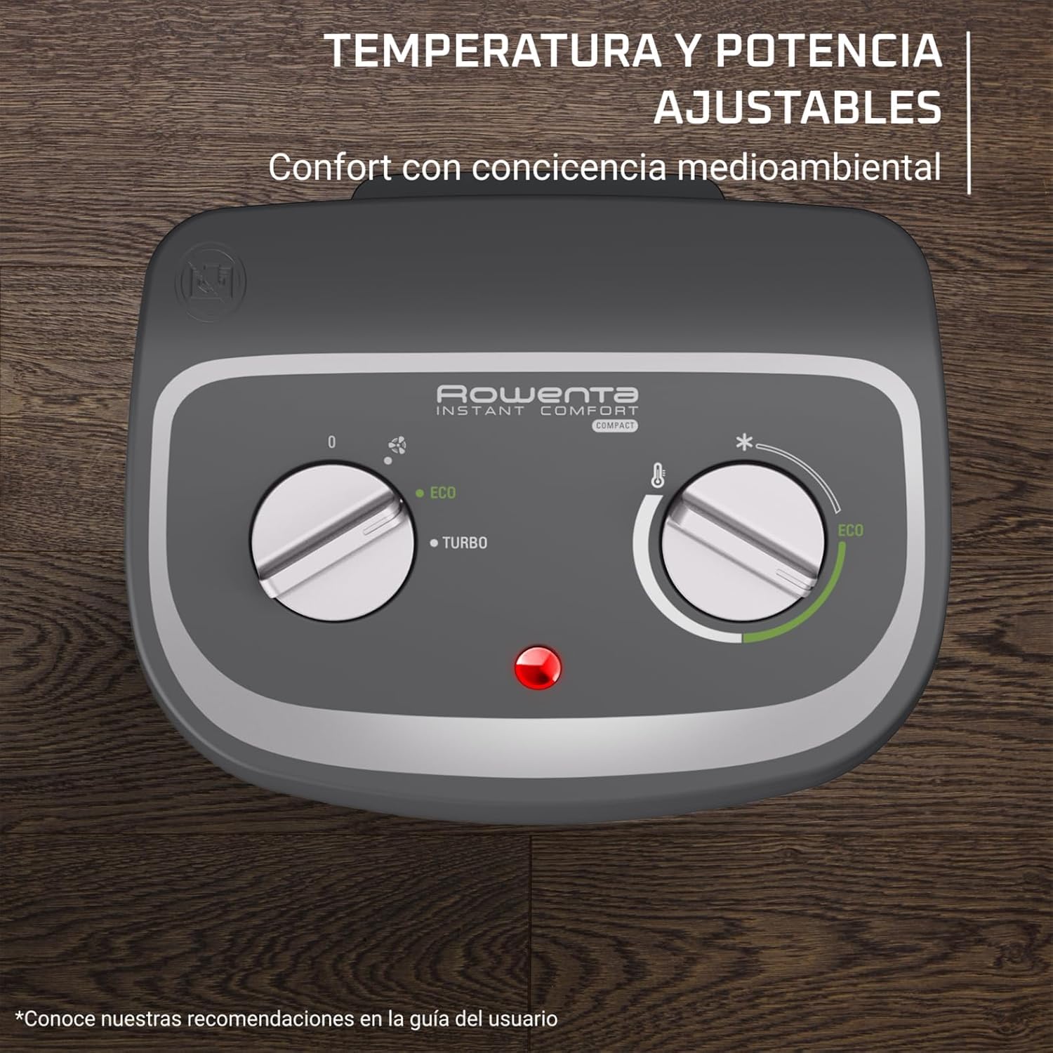 Rowenta Instant Comfort Compact SO2330F2 - Calefactor 2400W, Función Silence, 2 Velocidades