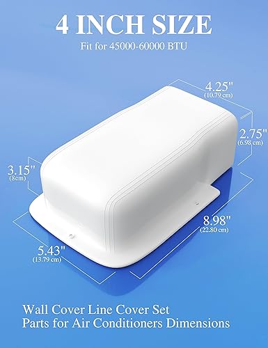 Miniatura 2 de Cubierta de pared de entrada de 4 pulgadas, juego de líneas decorativas de PVC, accesorios de piezas, mini cubierta de línea dividida para mini