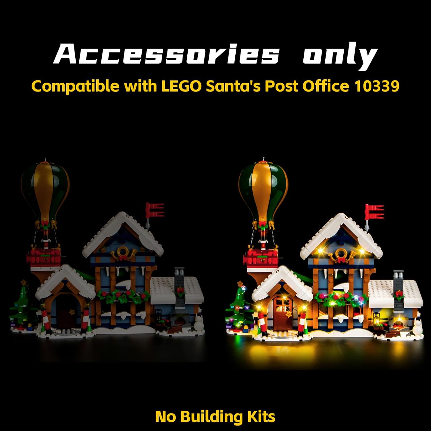 BrickBling LED Light Compatible with Lego Santa's Post Office, Holiday Décor Lights Compatible with Lego 10339, Christmas Lighting Kit-No Model (Basic Version Light)
