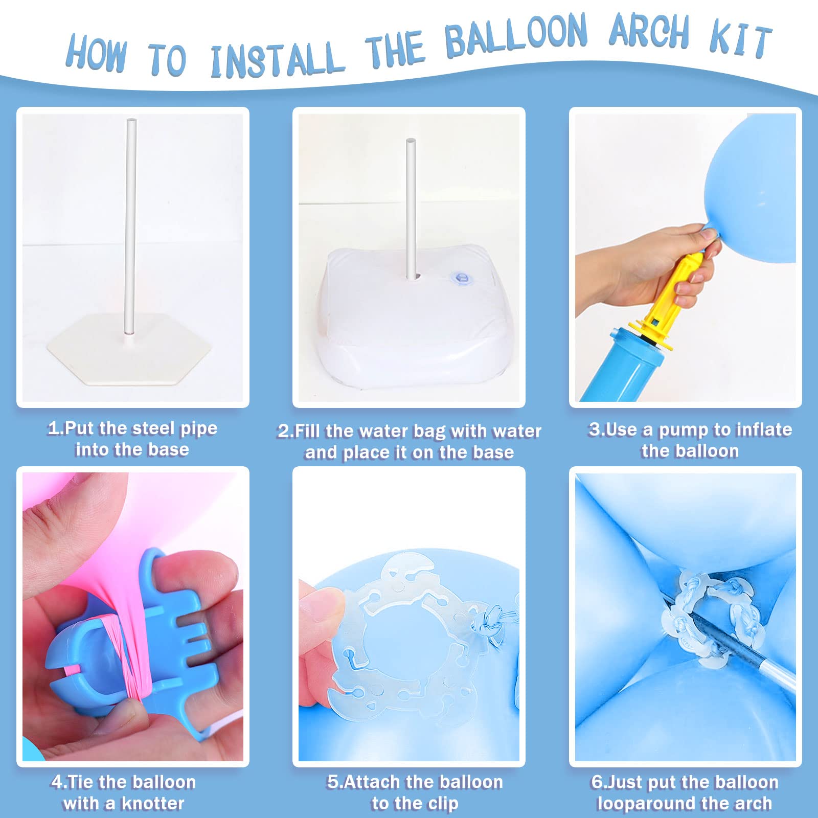 YALLOVE Kit di Supporto Per Arco a Palloncini Riutilizzabile, Telaio Regolabile Arco Palloncini Struttura per Matrimoni, Compleanni, Decorazioni per Feste, Facile da montare e Smontare