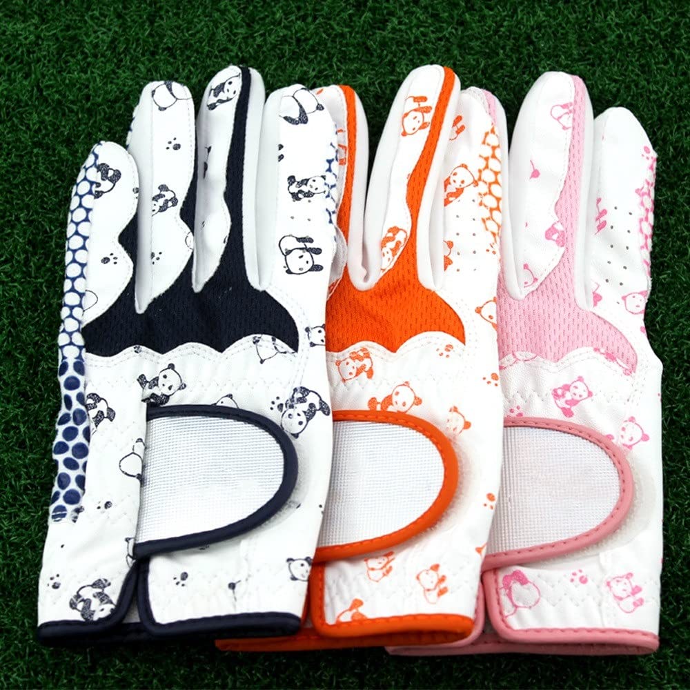 Guante Golf 1pair Golf de Mujer Guantes Suaves de la Mano Izquierda Derecha PU Guante Transpirable sin Deslizamiento de Cuero, Todo Clima de Lluvia Guantes Golf