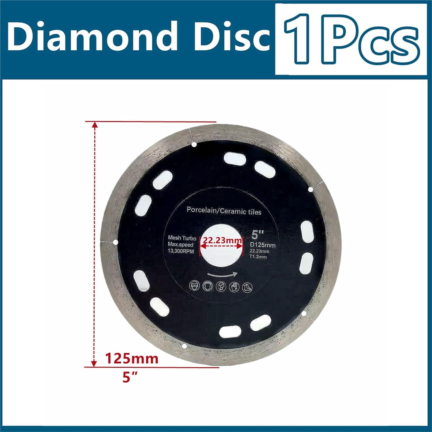 115/125mm Diamond Cutting Disc(1Pcs 125mm)