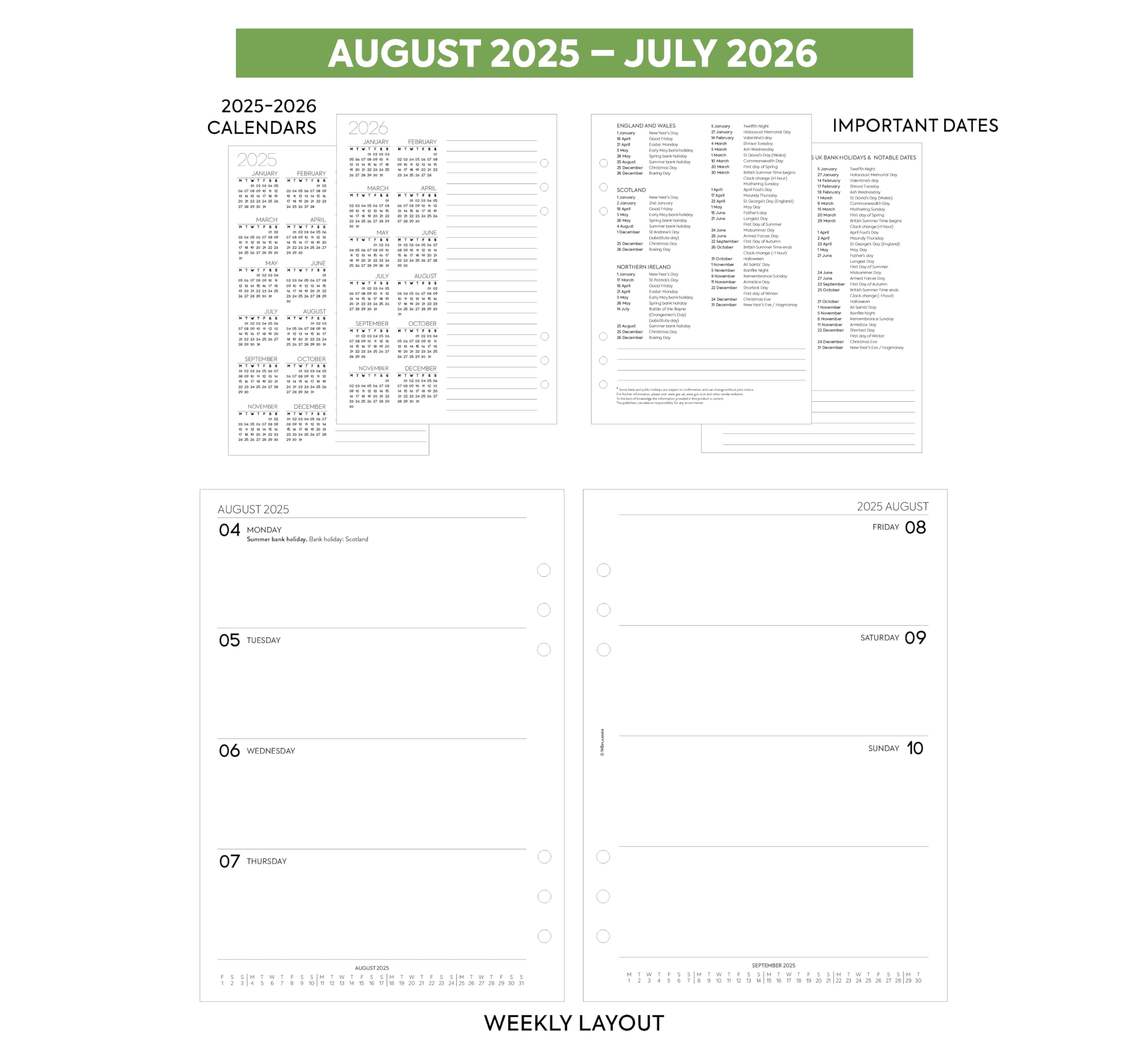 Refill Settimana Due Pagine Verticale Con Appuntamenti – A5 - Foto 9