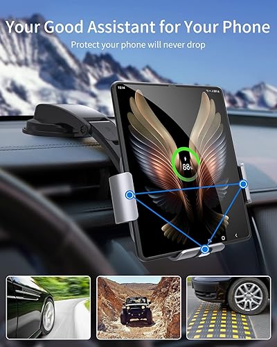 Miniatura 4 de JOYVEVA Cargador de coche inalámbrico de doble bobina para Galaxy Z Fold 5Fold 4Fold 3Fold 2, soporte de teléfono de carga rápida para Galaxy Z Fold