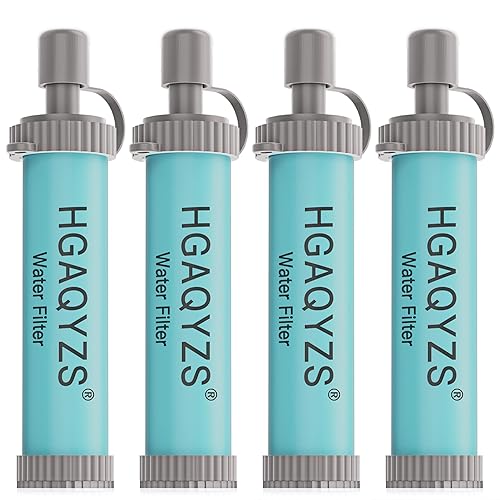 4 paquetes de popotes de filtro de agua, sistema de filtración de agua personal portátil, purificador de agua de ultrafiltración, preparación de