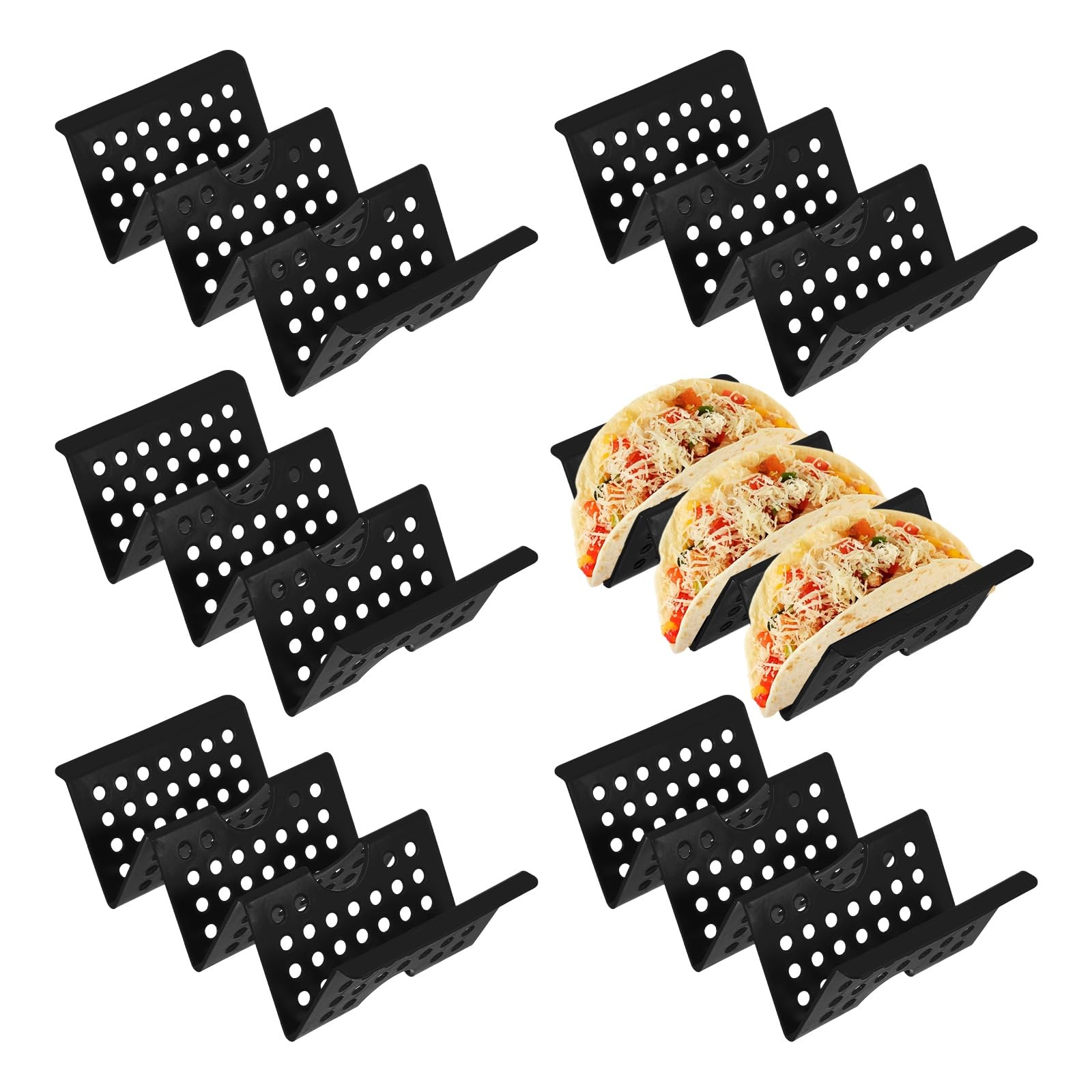 Support à tacos pour micro-ondes lot de 6 noir lavable