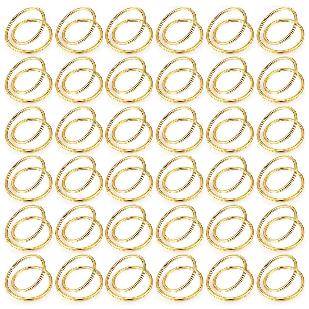 CTRLZS 36Pcs Metal Spiral Napkin Ring Buckles Simple Napkin Rings for Weddings Reception Buffet Table Decor Gold