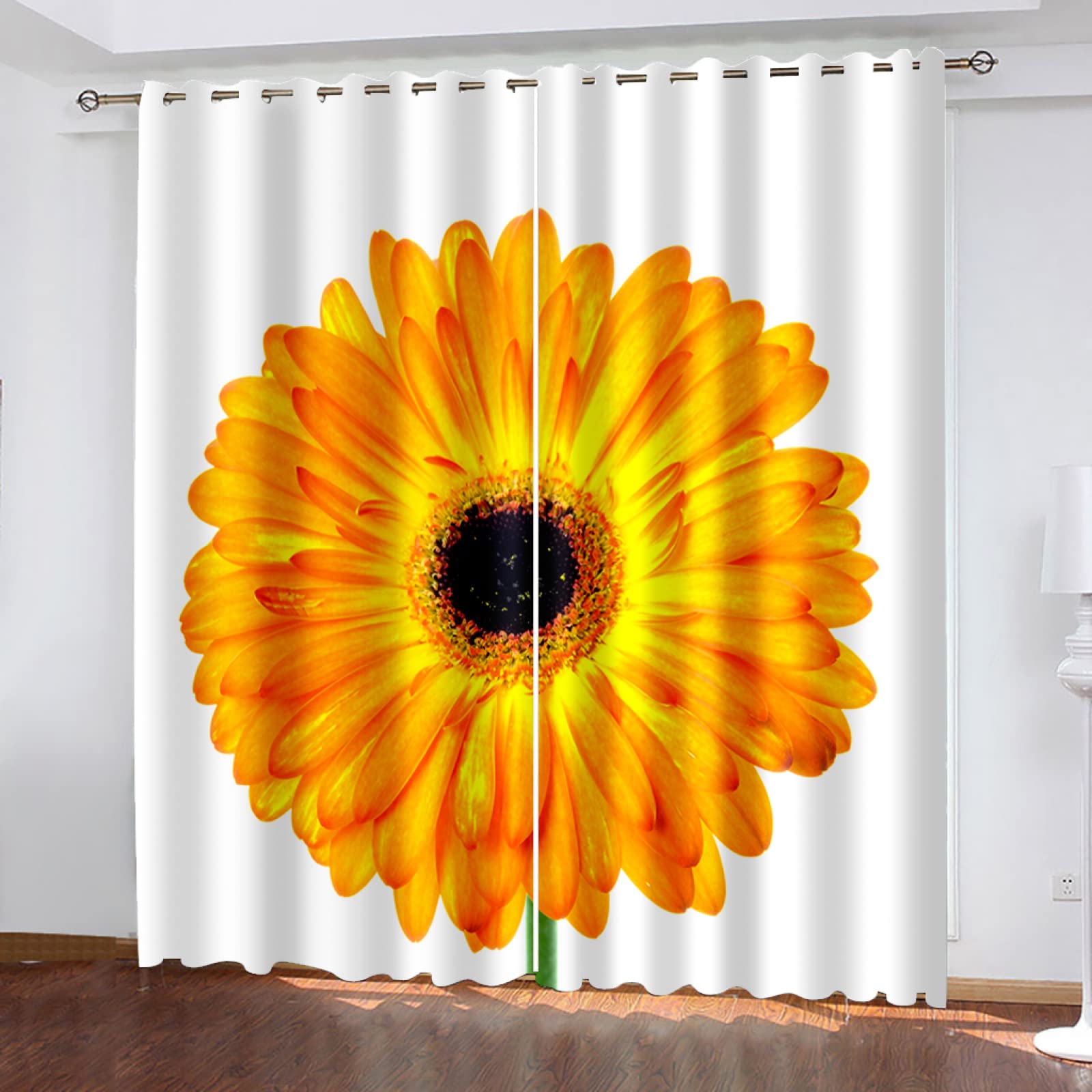 Vorhang Blickdicht Verdunklungsvorhänge Gardienen 2-SetBlume 150x166cm