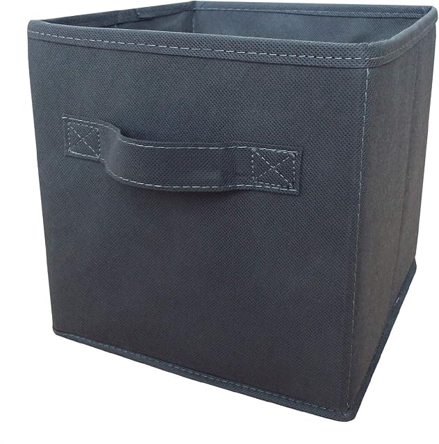 Russel Fabric Folding Storage Box, Grey 35CM