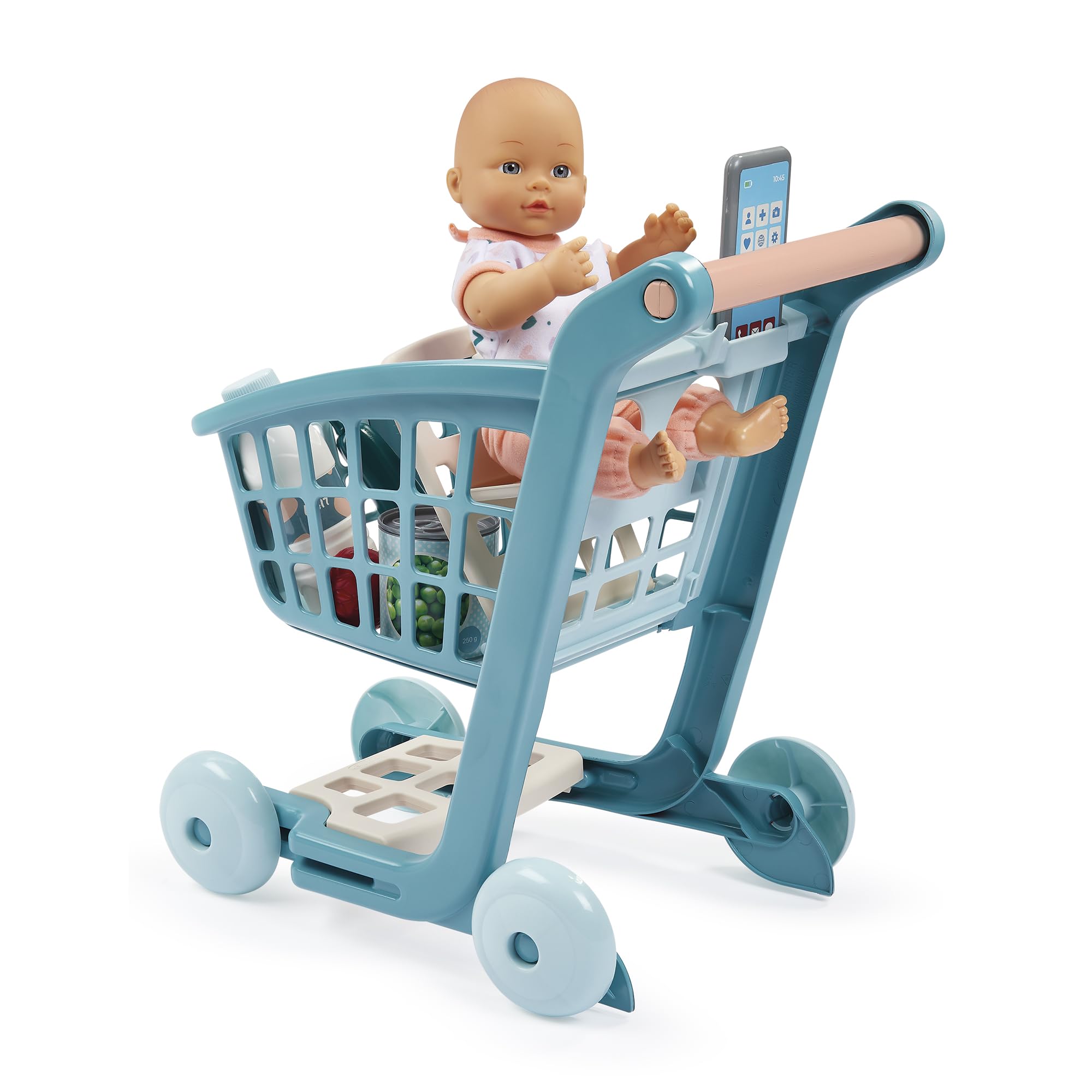 Ecoiffier - Carrello per la Spesa con Bambola, Set Gioco di Ruolo con Passeggino Carrello e Bambola Inclusa, Gioco di Imitazione e Cura, +18 Mesi, 7900001658
