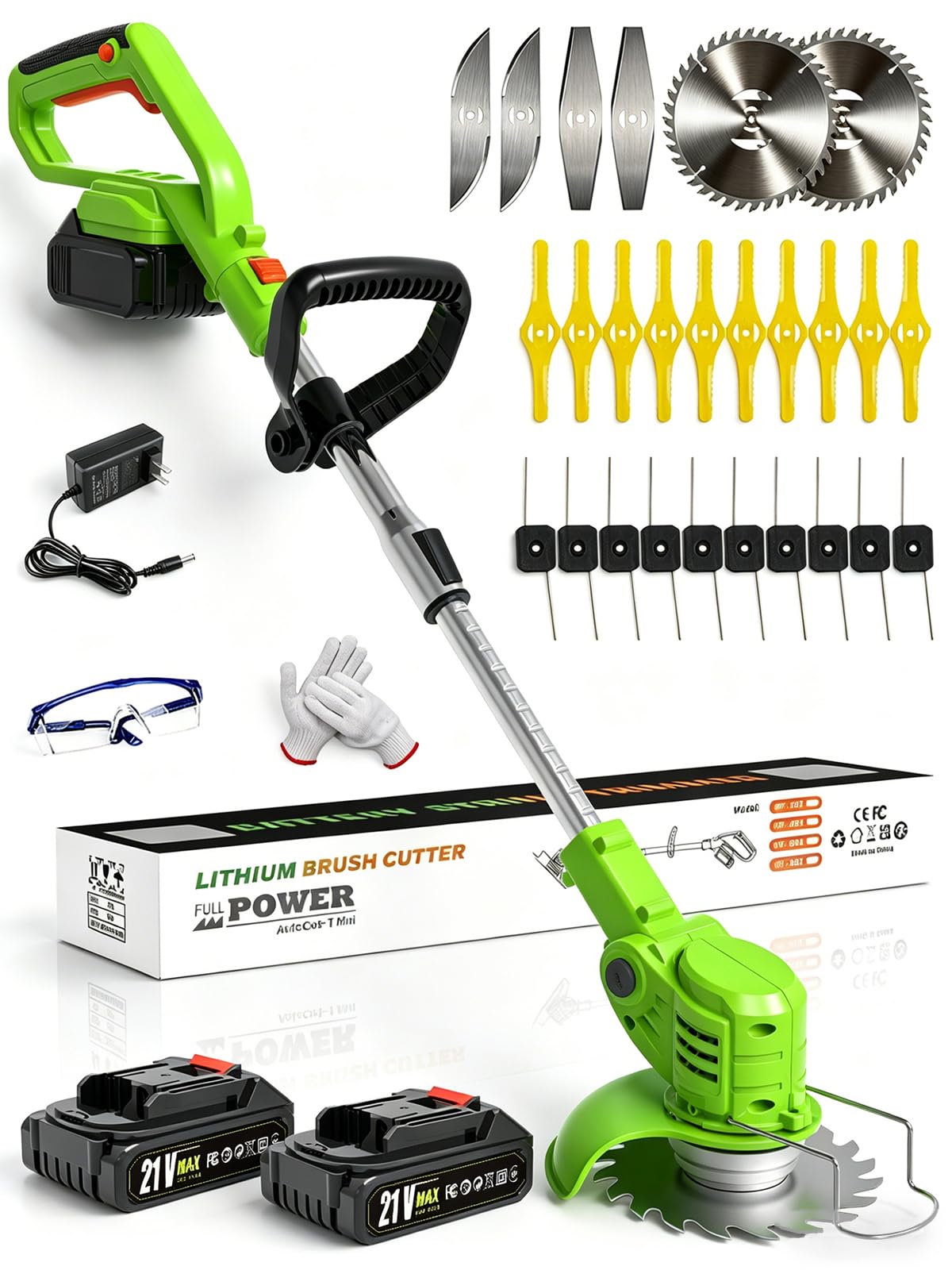 Photo 1 of ***MISSING CHARGER*** Electric  Wacker Cordless, Weed Eater Battery Powered with Battery and Charger 26 Blades,3 in 1 Stringless Grass Trimmer Lightweight Brush Cutter/Edger for Garden Lawn Yard Trimming