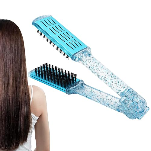 Miniatura 1 de Cepillo alisador de doble cara,Cepillo de doble cara, Pinceles de pelo con abrazadera alisador antiestático Peine, alisador de doble cara