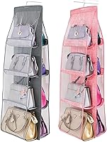 Vista 33 de AARAINBOW 1 Pack Hanging Handbag Purse Organizer for Closet, Hand Bag Organizer Holder 8 Pockets, Space Saving Wardrobe Purse Storage Organizer for