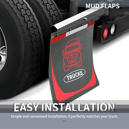 Miniatura 3 de Mud Flaps for Semi Truck, 24''X30'' Heavy-Duty Mud Guards Splash FlapsBlack Semi Mud Flaps for Trailer Freightliner Kenworth Peterbilt