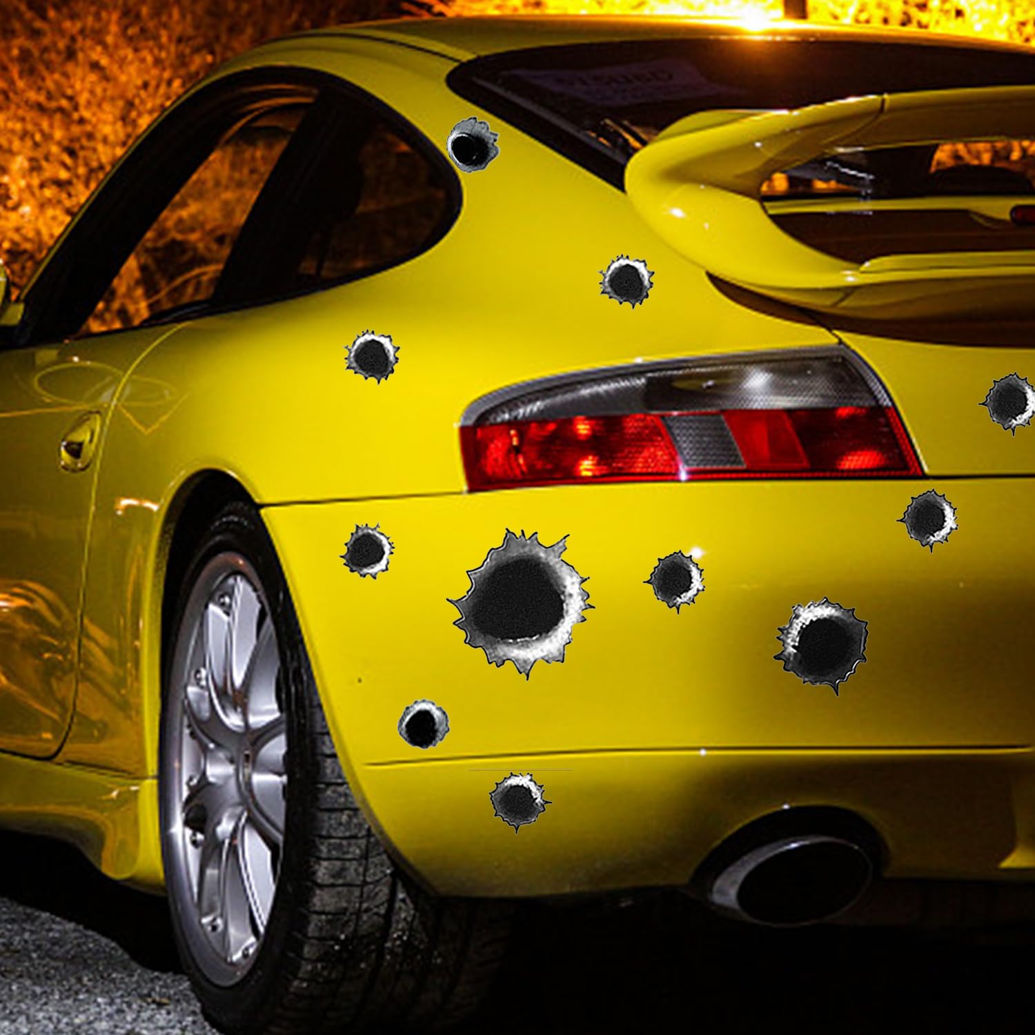 Adesivo Auto Foro Di Proiettile | PVC Rimovibile | Diametro 2 Cm | Personalizzato Per Auto E Moto