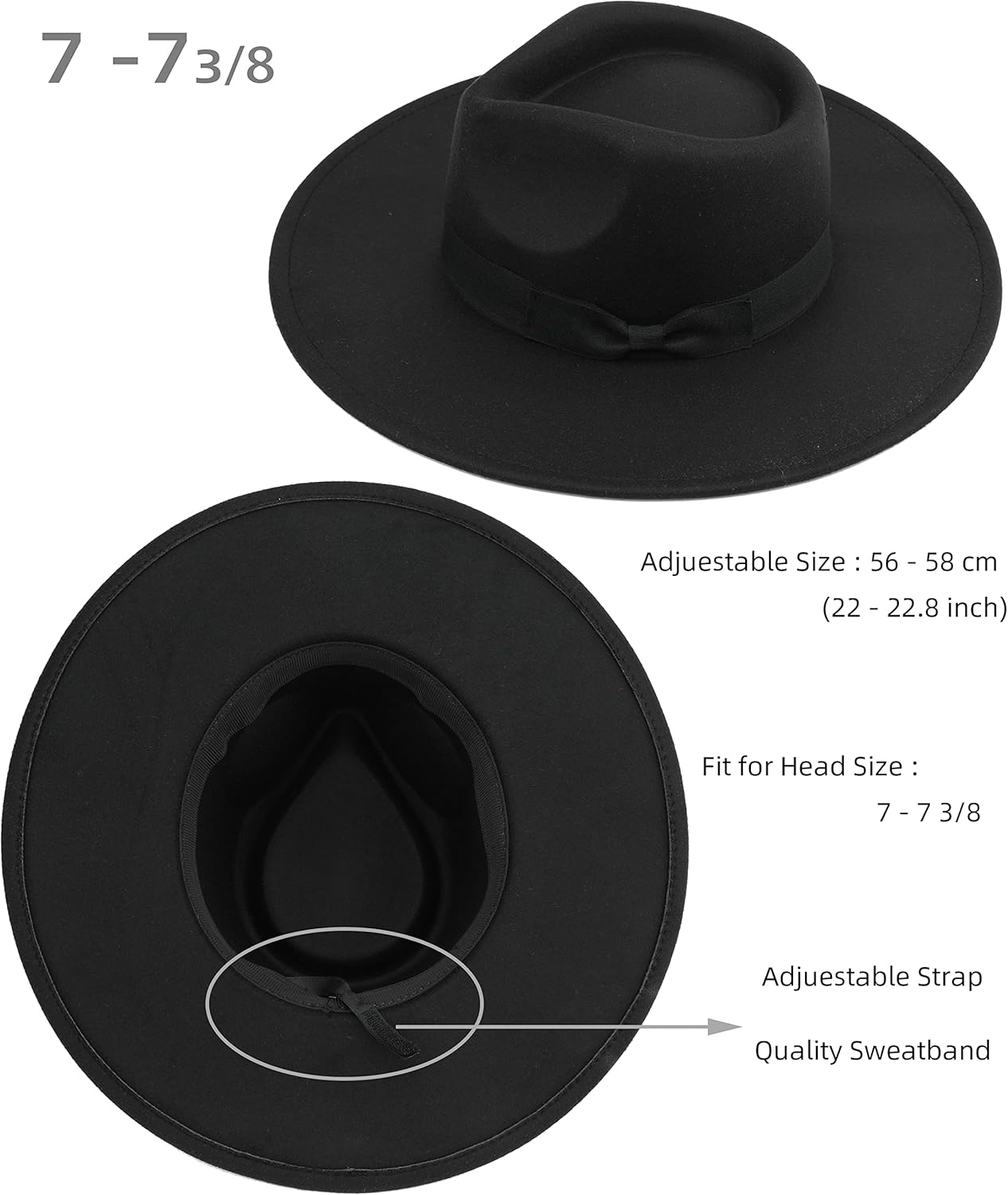 Big Wide Brim Women Fedora Hat - Image 3