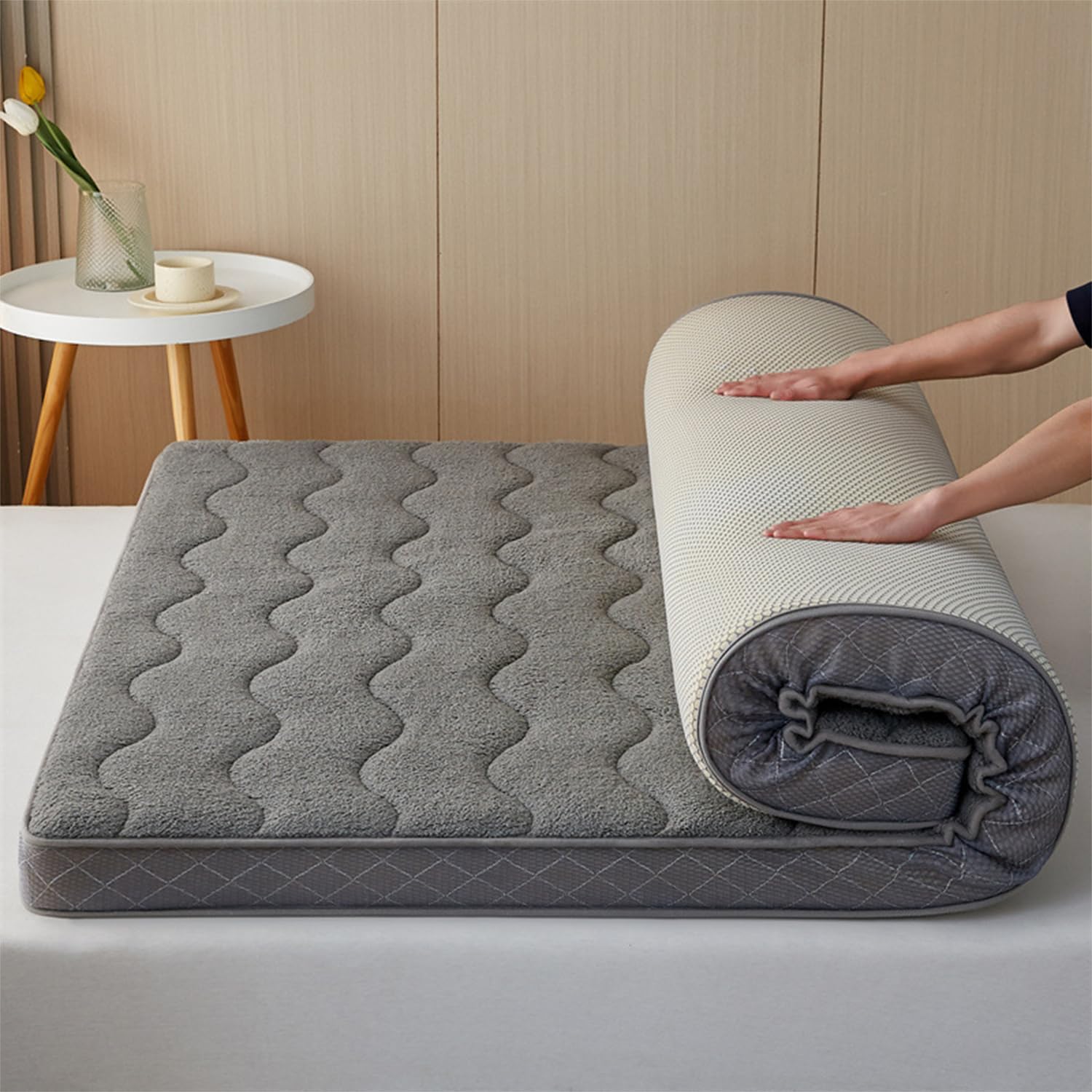 ZLZNX Futon materasso confortevole pieghevole Guest Easy morbido sostituzione Pad fondo antiscivolo,2,180x200cmx 5cm
