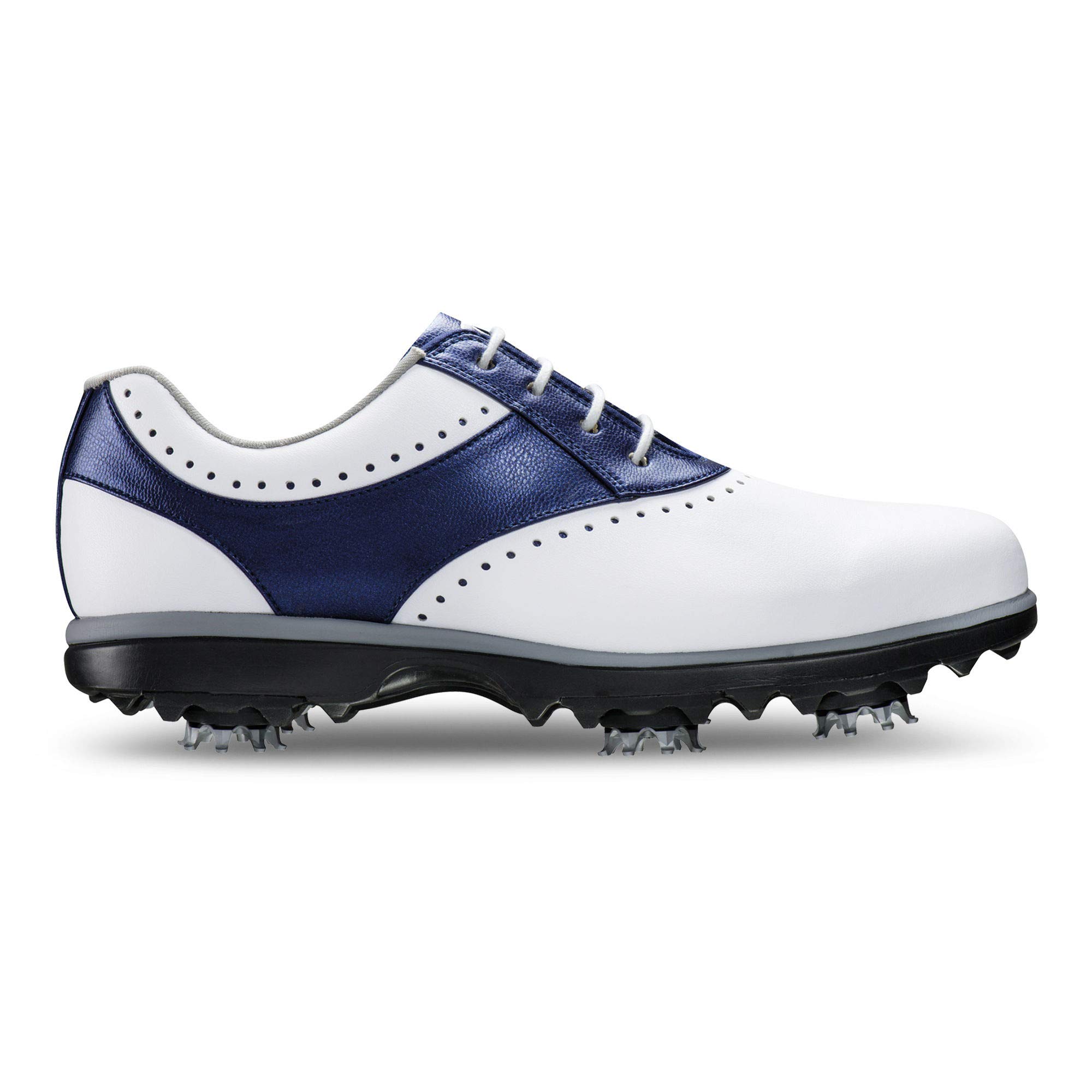 Women's Emerge-Previous Season Style Golf Shoes, White/Navy Linen, 5.5 Wide