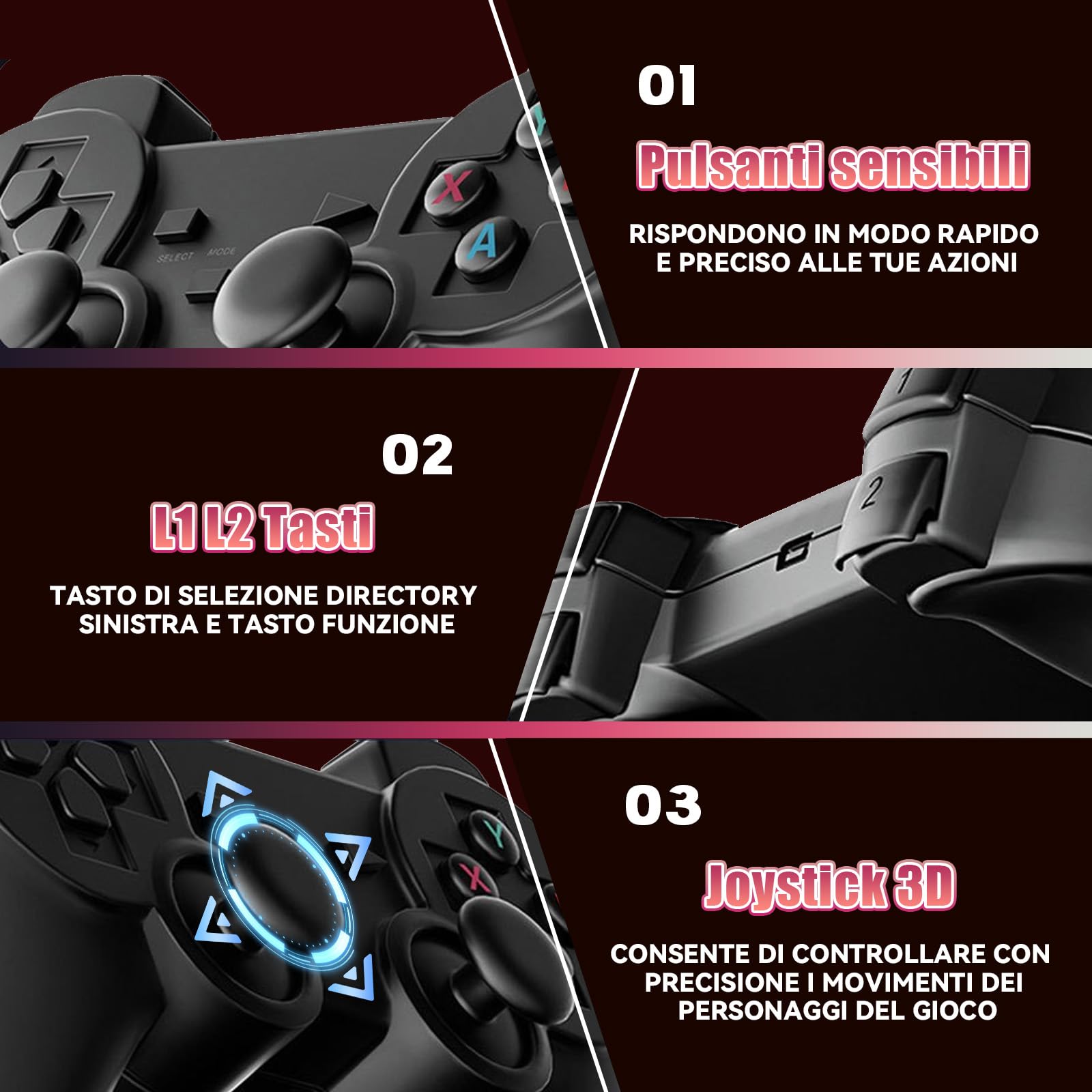 Console per videogiochi retrò, con 2 controller di gioco, oltre 10000 Console per videogiochi retrò, con 2 controller di gioco, oltre 10000
