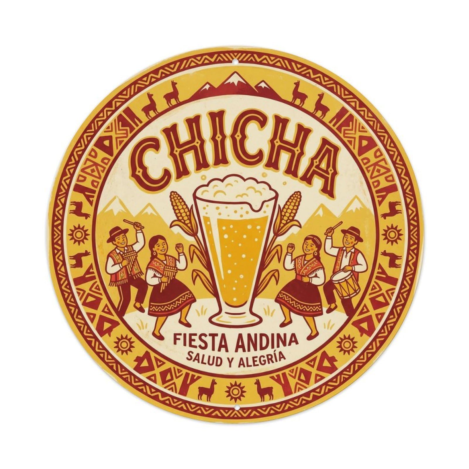 Chicha Corn Beer Cellar Brew Retro Latin American Stein Metal Tin Sign