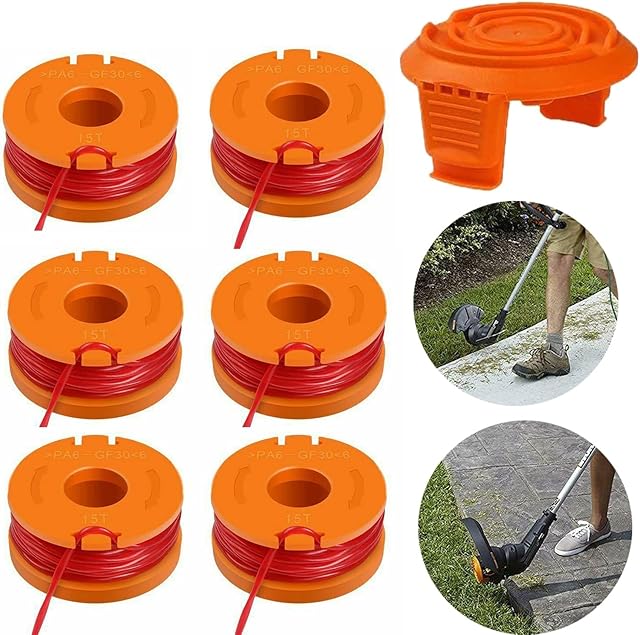 AMSAMOTION WA0004 WA0010 Strimmer Spool Compatible with Worx Grass Trimmers Replace CGT183A, CGT18LA1, WA0004,WG150, WG151, WG152, WG153,WG176,WG180