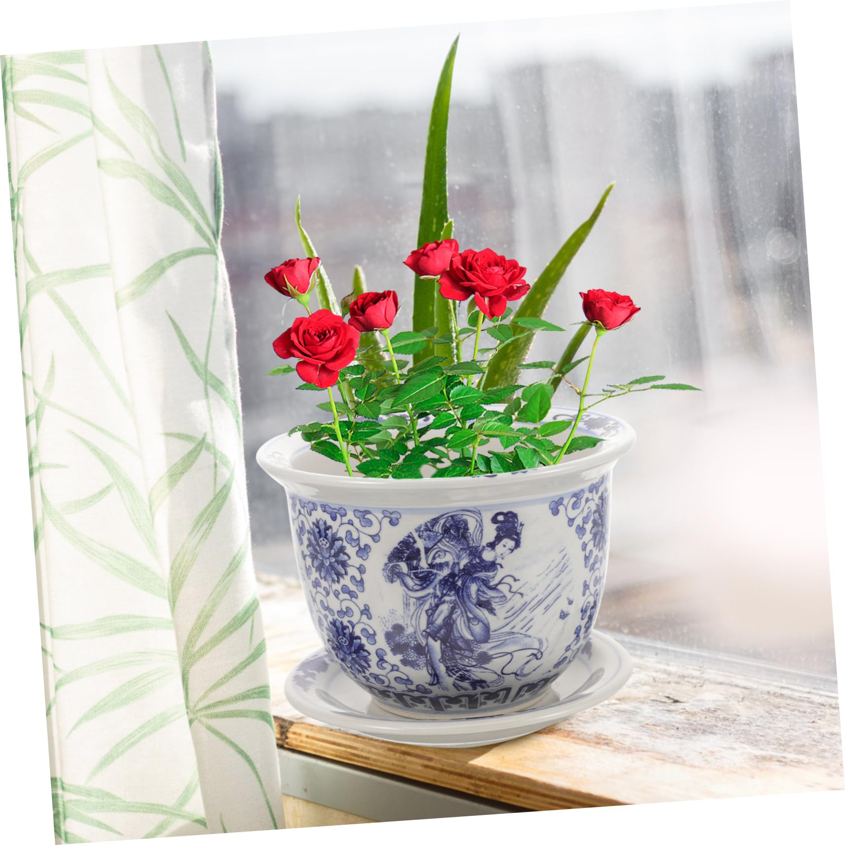 Ceramiczny Doniczkowy z Podstawką Do Sukulentów Elegancki Ceramiczny Doniczka Rośliny Idealny Do Kwiatów i Sukulentów Średnicy Ozdobny Akcent