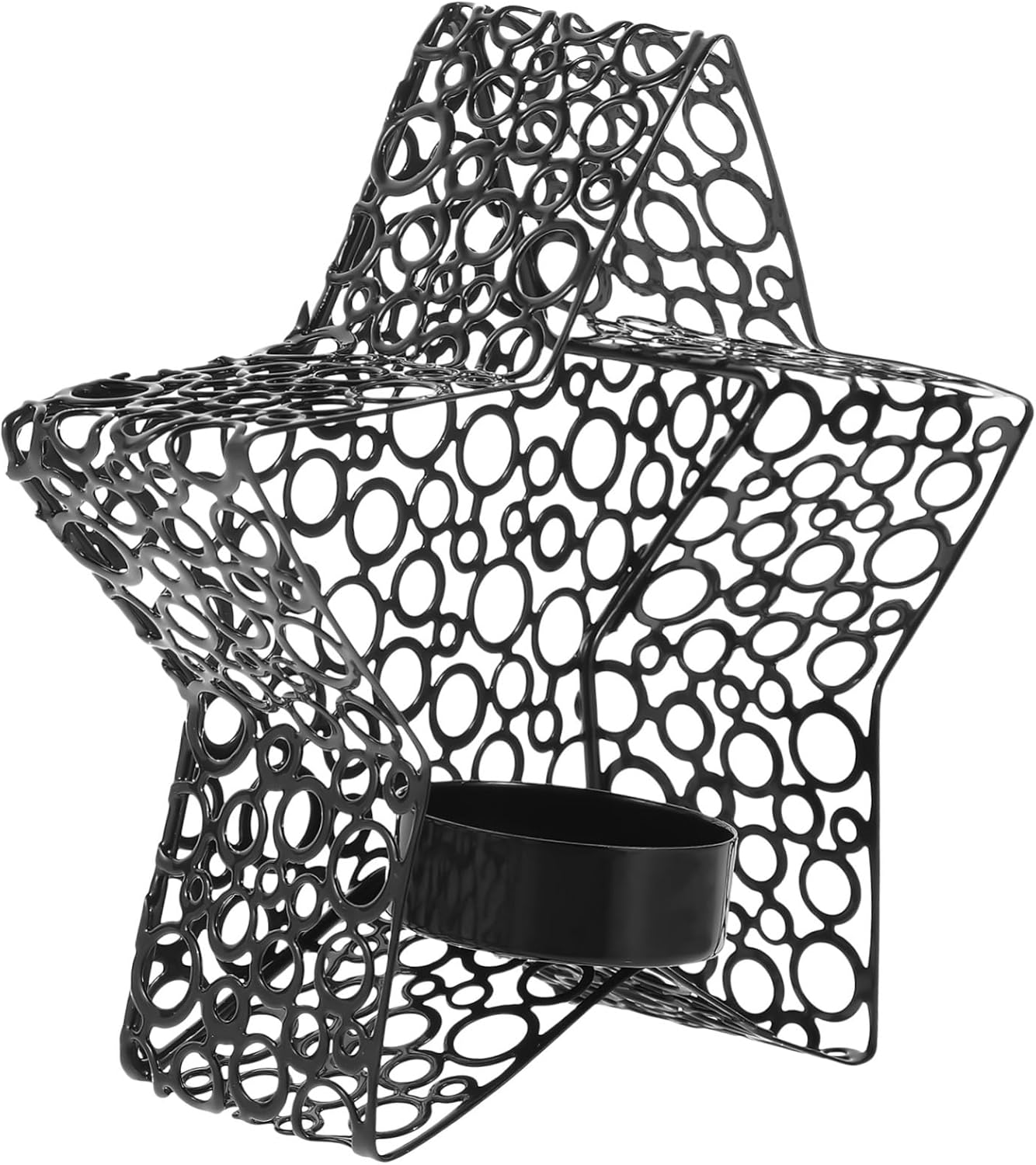 PRETYZOOM Pack of 4 Pentagram Candlesticks Rustic Candle Holders Tea