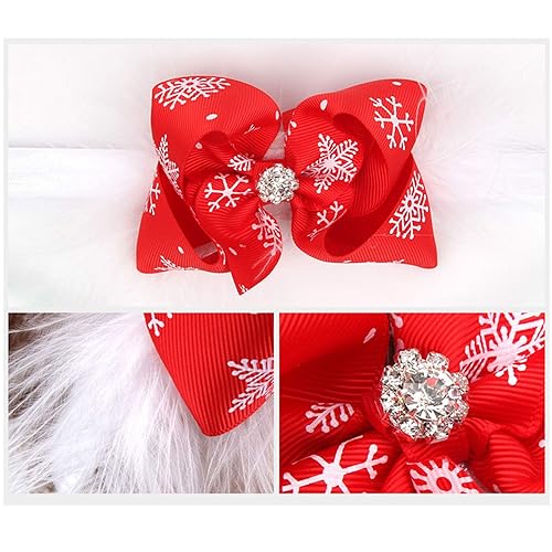 Miniatura 6 de Paquete de 3 diademas de Navidad para bebé, banda elástica con lazo de plumas, para bebé recién nacido