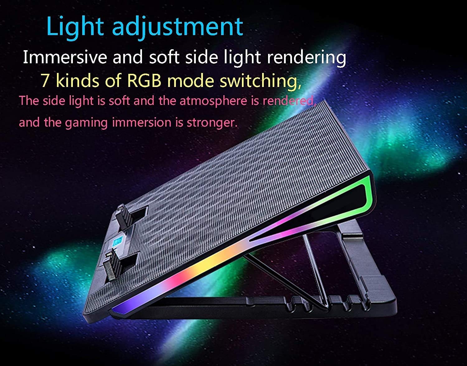 Raffreddamento del laptop Pad 15.6 "-17.3" Radiatore di raffreddamento Raffreddamento Raffredding Tappetino da glip Ventilatori a LED LED e 2 porte USB supporti regolabili for laptop angolo di al